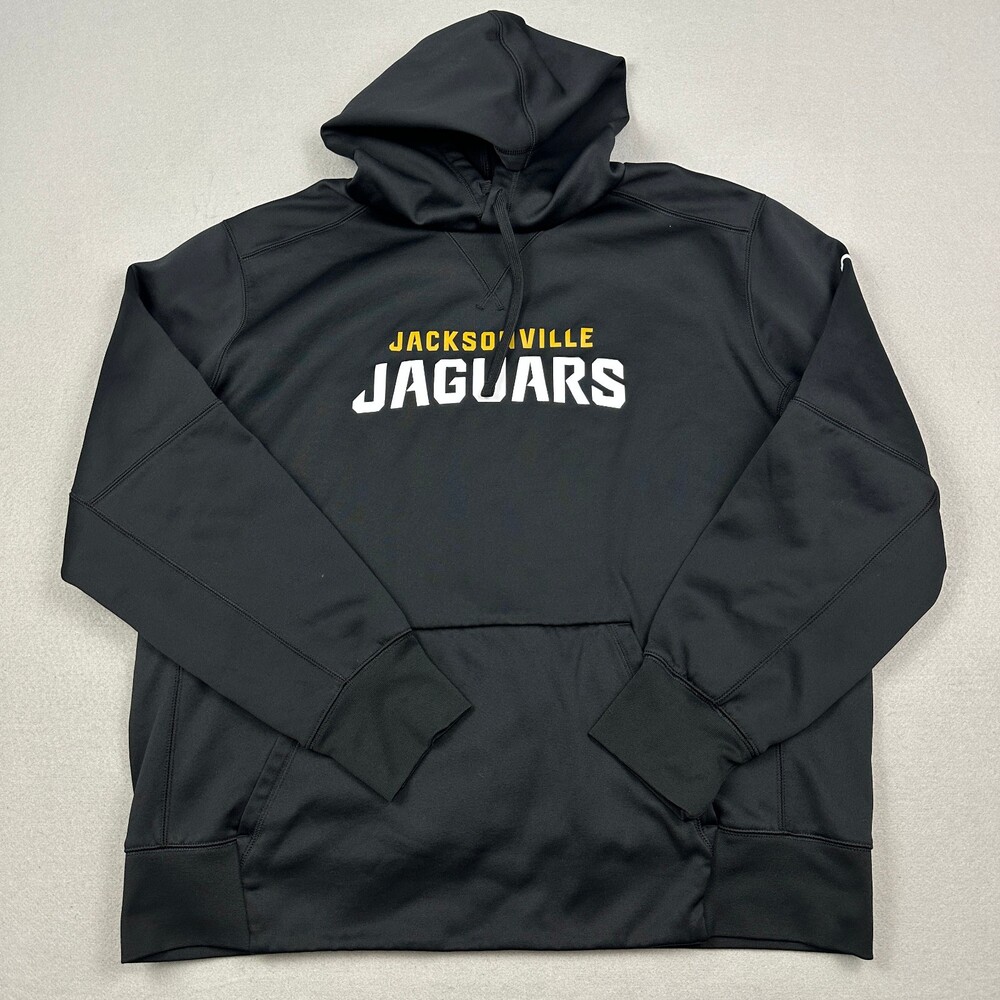 Jacksonville Jaguars Hoodie Men Extra Large Black Nike Dri Fit Pullover NFL XL